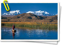 Paisaje del lago Titicaca