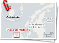 Mapa de ubicación de la plataforma Wilkins