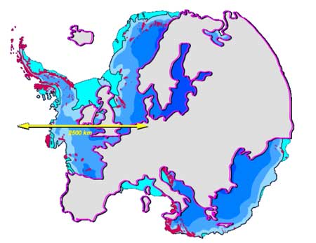 Antártida comparada con Europa