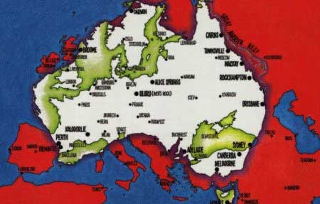 Australia y Europa comparadas
