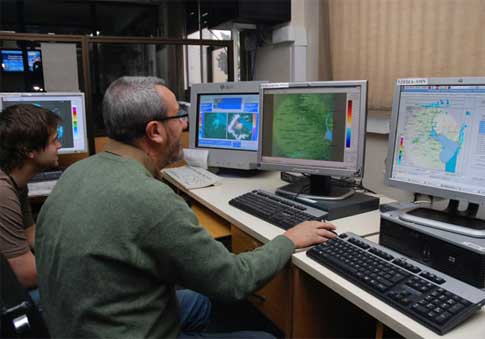 Interiores del Servicio Meteorológico Nacional