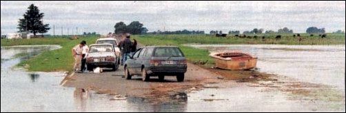 vista de las inundaciones en la pampa húmeda