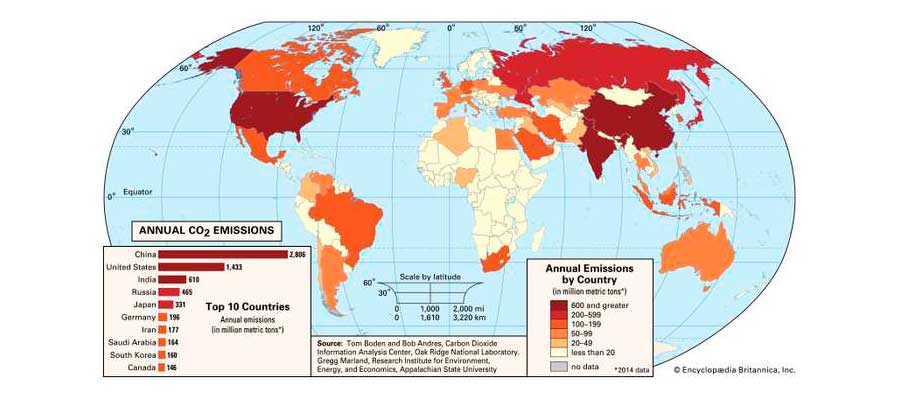 Mapa de emisiones de CO2